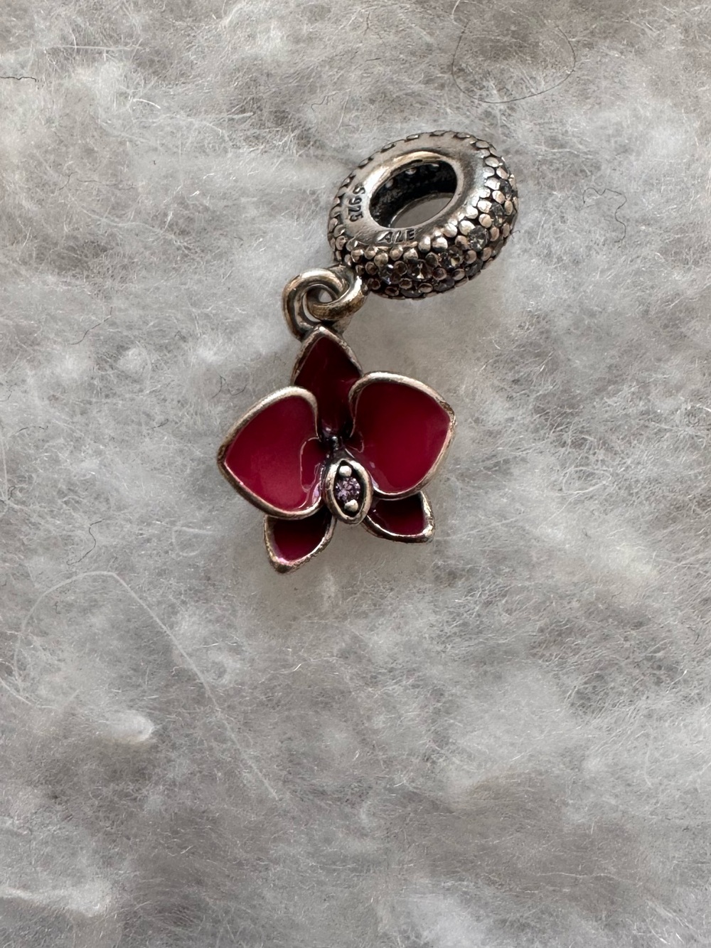 Pandora Pink Enamel Flower Dangle Charm - Picture 3 of 4